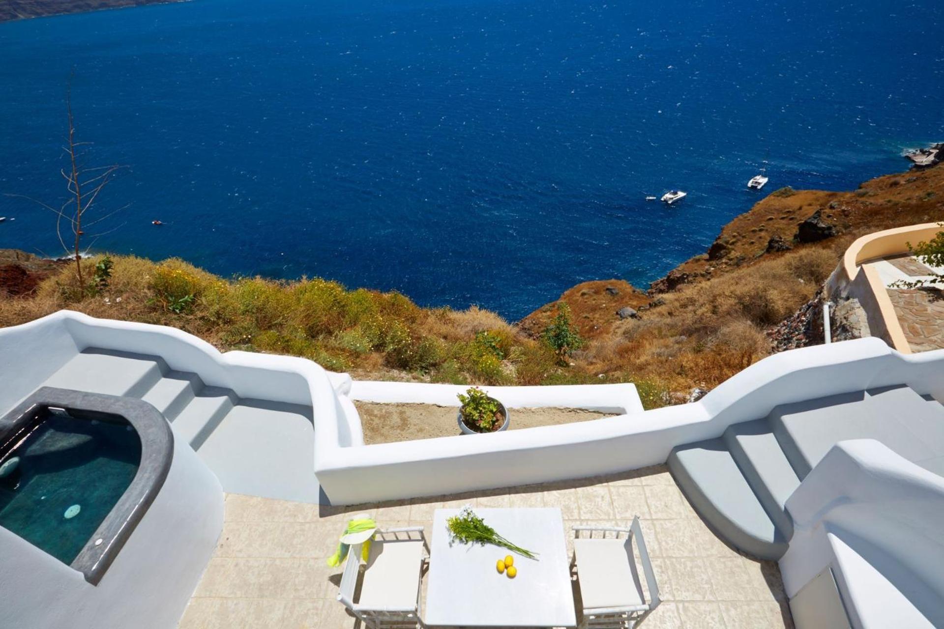 Elegant Santorini House Horizon Caldera View-outdoor Hot Tub Oia * Tholos (Santorini)