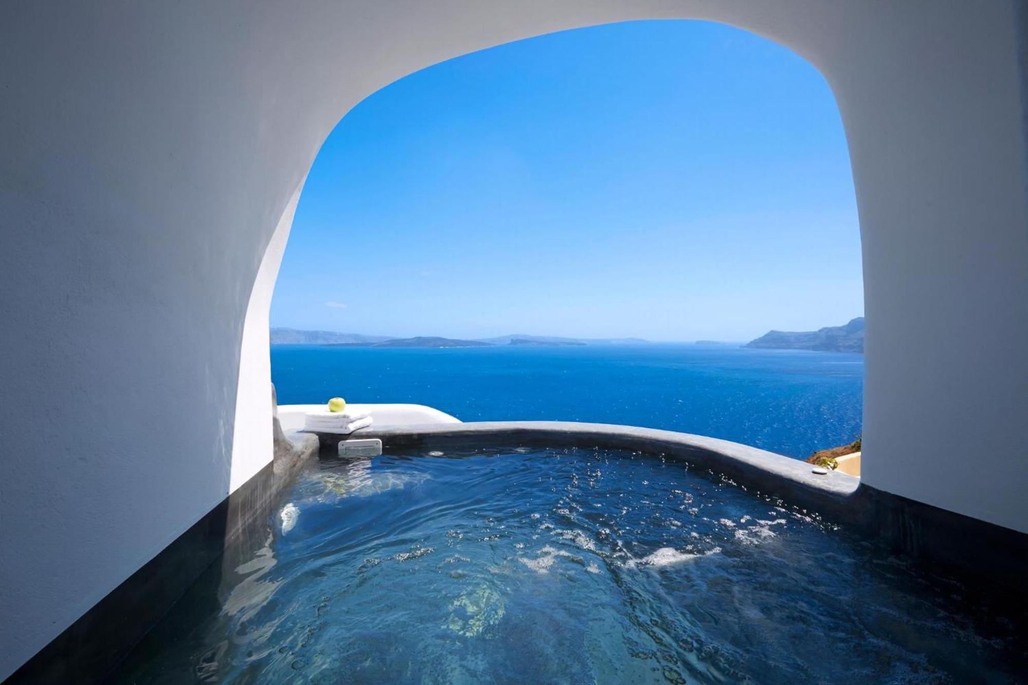 Villa Elegant Santorini House Horizon Caldera View-outdoor Hot Tub Oia
